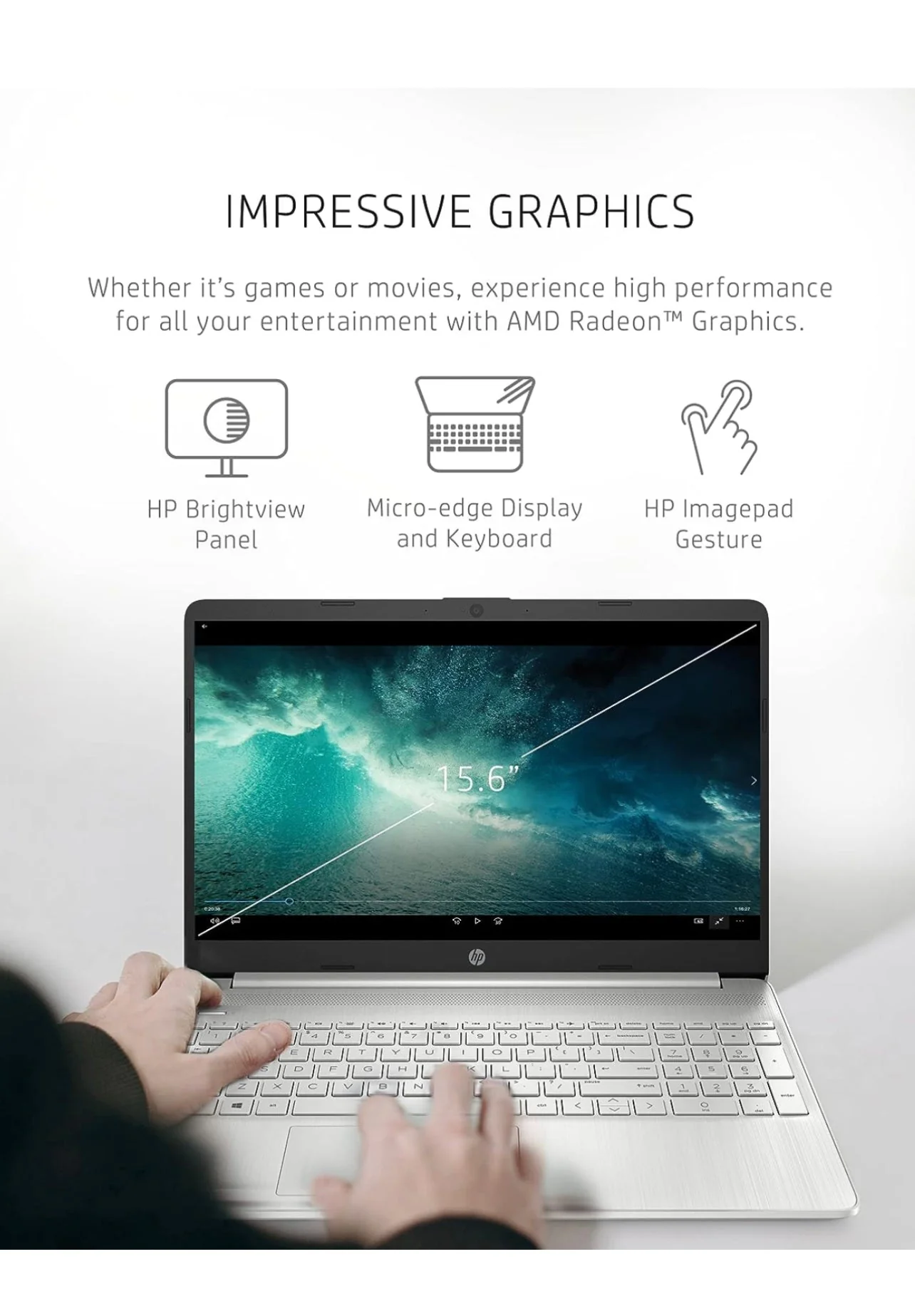BRAND NEW SEALED HP 15 Laptop, AMD Ryzen 3-5300U Processor, 8 GB RAM, 256 GB SSD Storage, 15.6-inch HD Micro-Edge Display - Image 2
