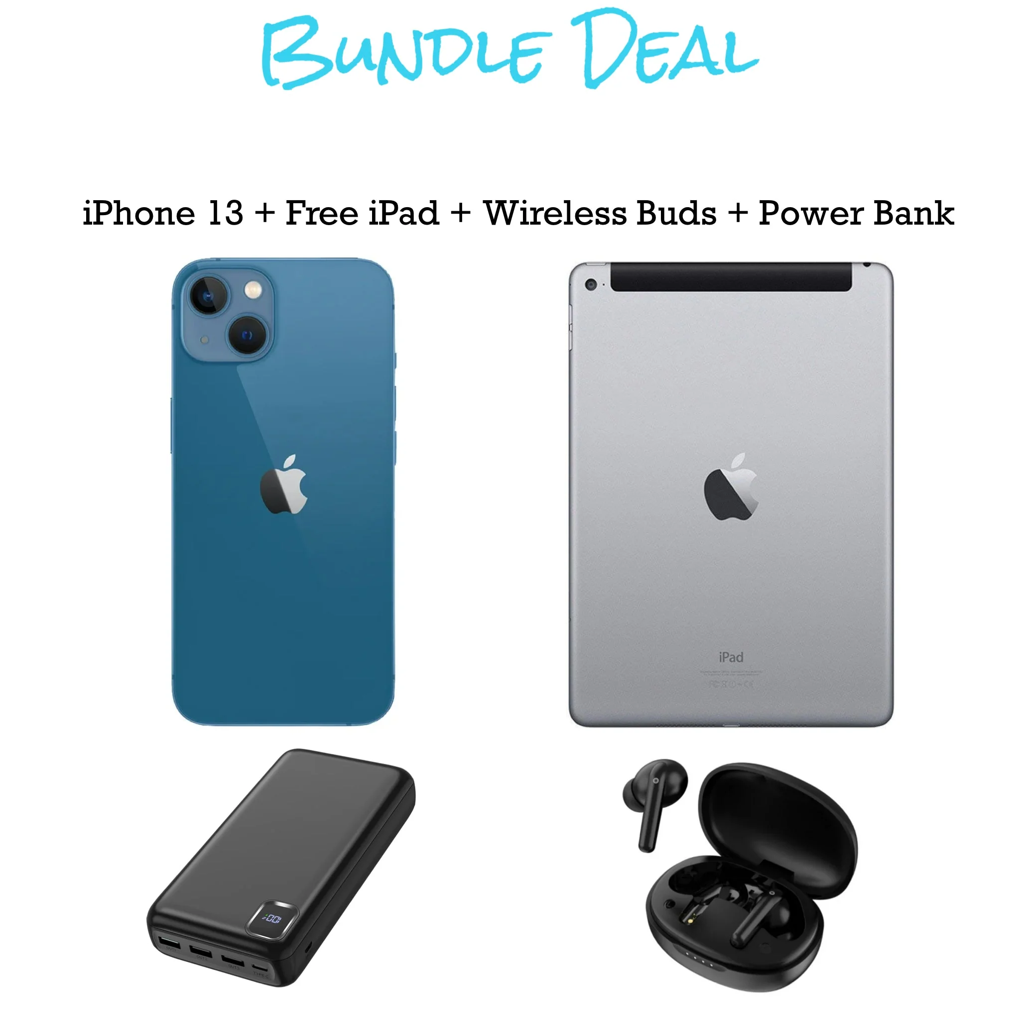 iPhone 13 Unlocked 128gb  + Free iPad + Buds + Powerbank Bundle (Finance for little as $50 down)