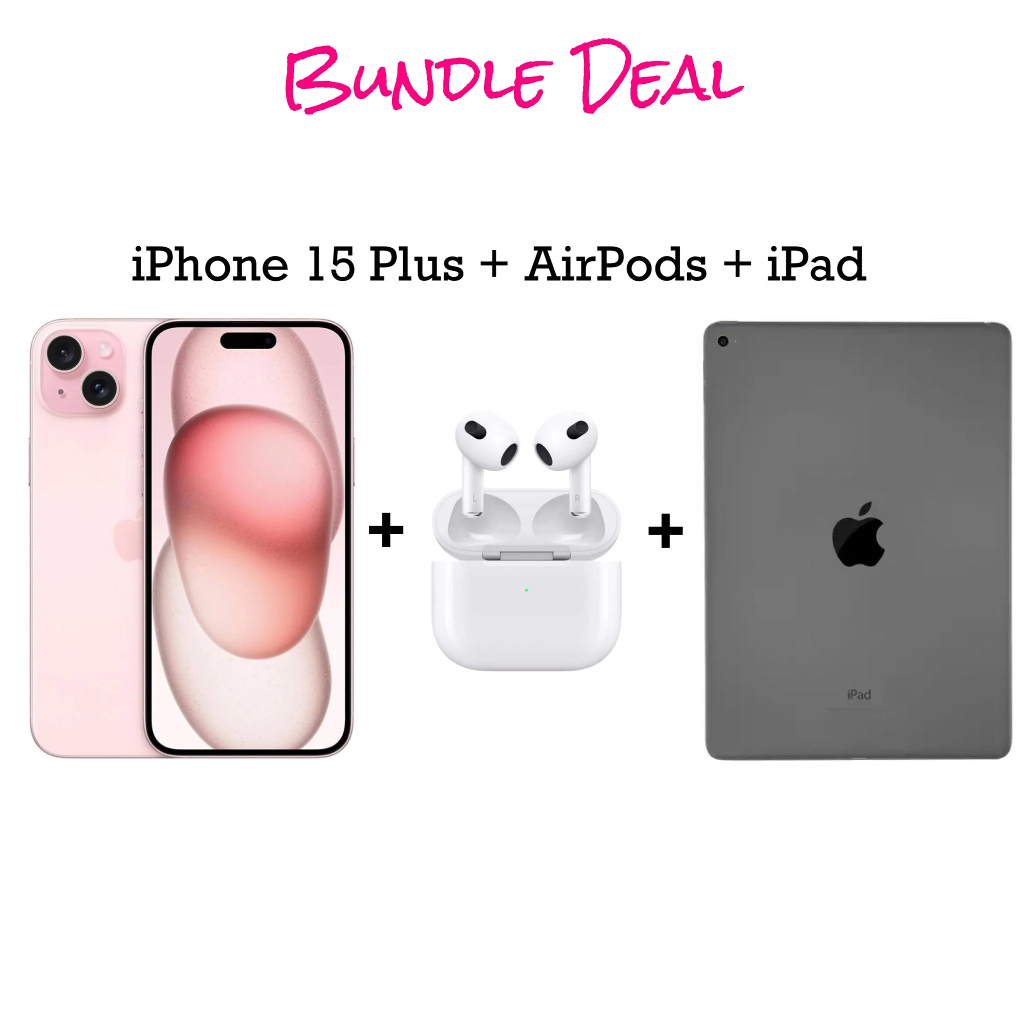 iPhone 15 Plus Unlocked 128gb  + Free AirPods + Free iPad Bundle (Finance for little as $50 down)